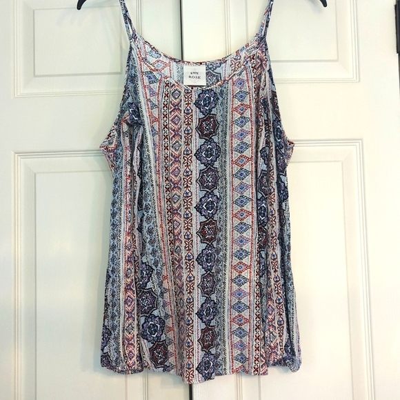 Knox Rose Cold Shoulder Spaghetti Strap Top Multi Color Size XS - Picture 1 of 8